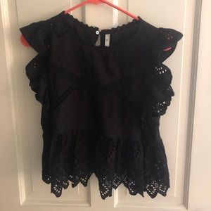 Zara black ruffle tank